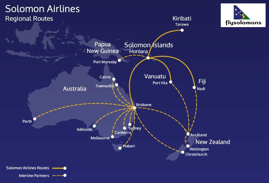 Regional Routes Map | Solomon Airlines